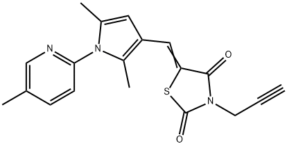 5-{[2,5-dimethyl-1-(5-methylpyridin-2-yl)-1H-pyrrol-3-yl]methylene}-3-prop-2-ynyl-1,3-thiazolidine-2,4-dione 구조식 이미지