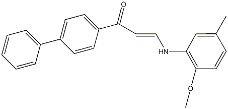 1-[1,1'-biphenyl]-4-yl-3-(2-methoxy-5-methylanilino)-2-propen-1-one Structure