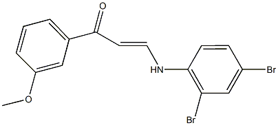 3-(2,4-dibromoanilino)-1-(3-methoxyphenyl)-2-propen-1-one 구조식 이미지