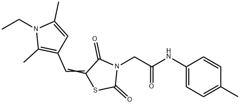 2-{5-[(1-ethyl-2,5-dimethyl-1H-pyrrol-3-yl)methylene]-2,4-dioxo-1,3-thiazolidin-3-yl}-N-(4-methylphenyl)acetamide Structure