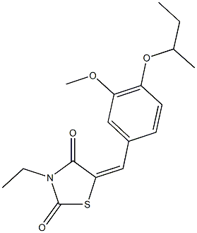 5-(4-sec-butoxy-3-methoxybenzylidene)-3-ethyl-1,3-thiazolidine-2,4-dione 구조식 이미지