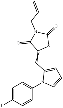 3-allyl-5-{[1-(4-fluorophenyl)-1H-pyrrol-2-yl]methylene}-1,3-thiazolidine-2,4-dione 구조식 이미지