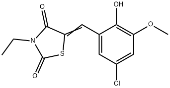 5-(5-chloro-2-hydroxy-3-methoxybenzylidene)-3-ethyl-1,3-thiazolidine-2,4-dione Structure