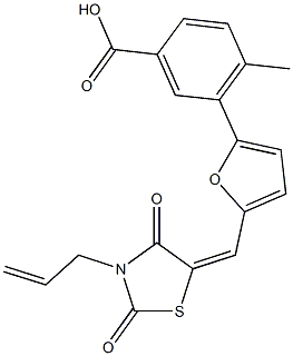 3-{5-[(3-allyl-2,4-dioxo-1,3-thiazolidin-5-ylidene)methyl]-2-furyl}-4-methylbenzoic acid 구조식 이미지