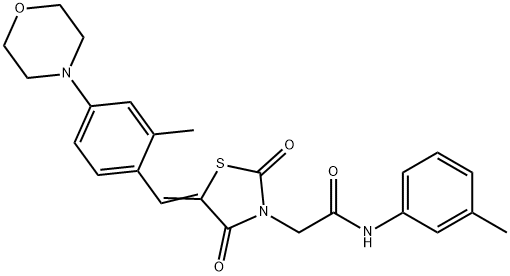 2-{5-[2-methyl-4-(4-morpholinyl)benzylidene]-2,4-dioxo-1,3-thiazolidin-3-yl}-N-(3-methylphenyl)acetamide Structure