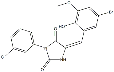 5-(5-bromo-2-hydroxy-3-methoxybenzylidene)-3-(3-chlorophenyl)-2,4-imidazolidinedione 구조식 이미지