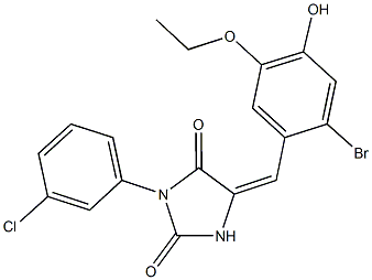 5-(2-bromo-5-ethoxy-4-hydroxybenzylidene)-3-(3-chlorophenyl)-2,4-imidazolidinedione 구조식 이미지