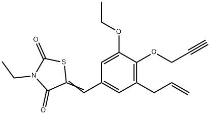 5-[3-allyl-5-ethoxy-4-(2-propynyloxy)benzylidene]-3-ethyl-1,3-thiazolidine-2,4-dione Structure