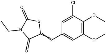 5-(3-chloro-4,5-dimethoxybenzylidene)-3-ethyl-1,3-thiazolidine-2,4-dione 구조식 이미지