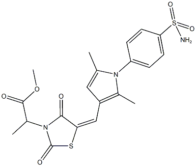 methyl 2-[5-({1-[4-(aminosulfonyl)phenyl]-2,5-dimethyl-1H-pyrrol-3-yl}methylene)-2,4-dioxo-1,3-thiazolidin-3-yl]propanoate Structure