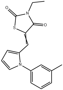 3-ethyl-5-{[1-(3-methylphenyl)-1H-pyrrol-2-yl]methylene}-1,3-thiazolidine-2,4-dione 구조식 이미지