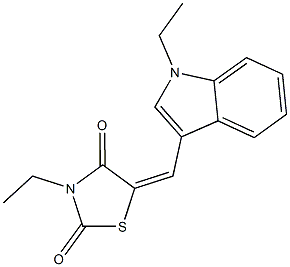 3-ethyl-5-[(1-ethyl-1H-indol-3-yl)methylene]-1,3-thiazolidine-2,4-dione Structure