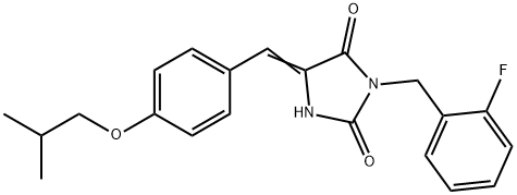 3-(2-fluorobenzyl)-5-(4-isobutoxybenzylidene)-2,4-imidazolidinedione Structure