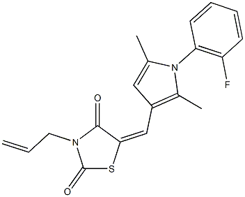 3-allyl-5-{[1-(2-fluorophenyl)-2,5-dimethyl-1H-pyrrol-3-yl]methylene}-1,3-thiazolidine-2,4-dione 구조식 이미지