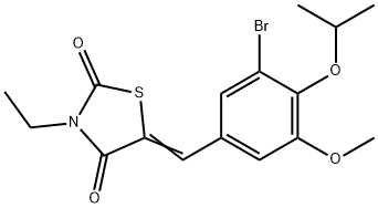 5-(3-bromo-4-isopropoxy-5-methoxybenzylidene)-3-ethyl-1,3-thiazolidine-2,4-dione 구조식 이미지