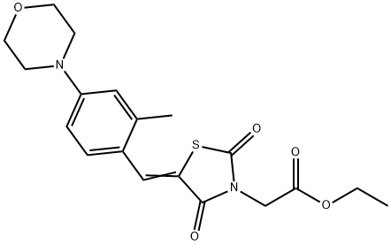 ethyl {5-[2-methyl-4-(4-morpholinyl)benzylidene]-2,4-dioxo-1,3-thiazolidin-3-yl}acetate 구조식 이미지