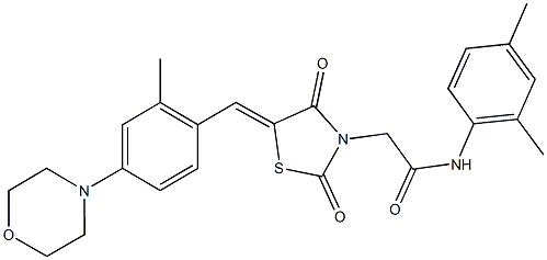 N-(2,4-dimethylphenyl)-2-{5-[2-methyl-4-(4-morpholinyl)benzylidene]-2,4-dioxo-1,3-thiazolidin-3-yl}acetamide Structure