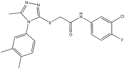 N-(3-chloro-4-fluorophenyl)-2-{[4-(3,4-dimethylphenyl)-5-methyl-4H-1,2,4-triazol-3-yl]sulfanyl}acetamide 구조식 이미지