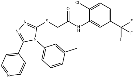 N-[2-chloro-5-(trifluoromethyl)phenyl]-2-{[4-(3-methylphenyl)-5-(4-pyridinyl)-4H-1,2,4-triazol-3-yl]sulfanyl}acetamide 구조식 이미지