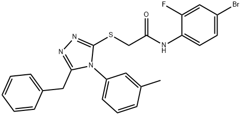 2-{[5-benzyl-4-(3-methylphenyl)-4H-1,2,4-triazol-3-yl]sulfanyl}-N-(4-bromo-2-fluorophenyl)acetamide Structure