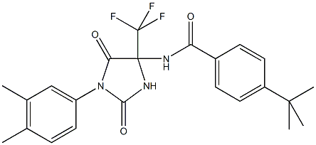 4-tert-butyl-N-[1-(3,4-dimethylphenyl)-2,5-dioxo-4-(trifluoromethyl)-4-imidazolidinyl]benzamide 구조식 이미지