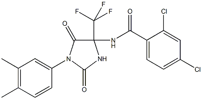 2,4-dichloro-N-[1-(3,4-dimethylphenyl)-2,5-dioxo-4-(trifluoromethyl)-4-imidazolidinyl]benzamide Structure