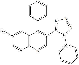 6-chloro-4-phenyl-3-(1-phenyl-1H-tetraazol-5-yl)quinoline 구조식 이미지