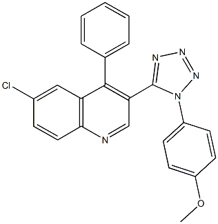 4-[5-(6-chloro-4-phenyl-3-quinolinyl)-1H-tetraazol-1-yl]phenyl methyl ether Structure