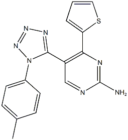 5-[1-(4-methylphenyl)-1H-tetraazol-5-yl]-4-(2-thienyl)-2-pyrimidinylamine Structure