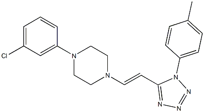 1-(3-chlorophenyl)-4-{2-[1-(4-methylphenyl)-1H-tetraazol-5-yl]vinyl}piperazine Structure