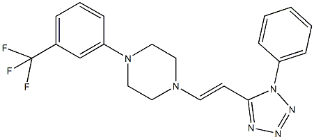 1-[2-(1-phenyl-1H-tetraazol-5-yl)vinyl]-4-[3-(trifluoromethyl)phenyl]piperazine 구조식 이미지