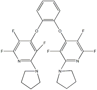 2,3,5-trifluoro-6-(1-pyrrolidinyl)-4-(2-{[2,3,5-trifluoro-6-(1-pyrrolidinyl)-4-pyridinyl]oxy}phenoxy)pyridine Structure