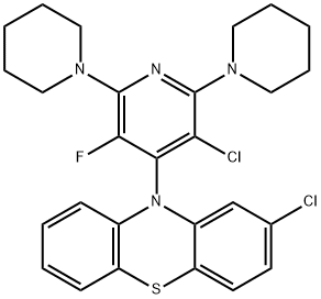 2-chloro-10-[3-chloro-5-fluoro-2,6-di(1-piperidinyl)-4-pyridinyl]-10H-phenothiazine Structure