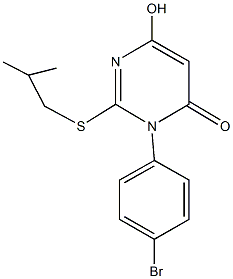 3-(4-bromophenyl)-6-hydroxy-2-(isobutylsulfanyl)pyrimidin-4(3H)-one Structure