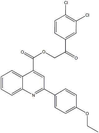 2-(3,4-dichlorophenyl)-2-oxoethyl 2-(4-ethoxyphenyl)quinoline-4-carboxylate 구조식 이미지