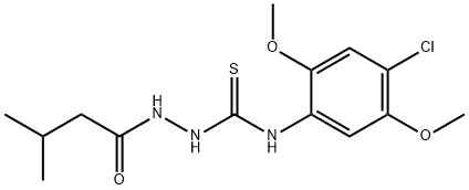 N-(4-chloro-2,5-dimethoxyphenyl)-2-(3-methylbutanoyl)hydrazinecarbothioamide 구조식 이미지