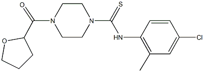 N-(4-chloro-2-methylphenyl)-4-(tetrahydro-2-furanylcarbonyl)-1-piperazinecarbothioamide Structure