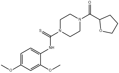 N-(2,4-dimethoxyphenyl)-4-(tetrahydro-2-furanylcarbonyl)-1-piperazinecarbothioamide Structure