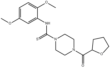 N-(2,5-dimethoxyphenyl)-4-(tetrahydro-2-furanylcarbonyl)-1-piperazinecarbothioamide 구조식 이미지
