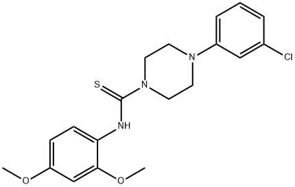 4-(3-chlorophenyl)-N-(2,4-dimethoxyphenyl)piperazine-1-carbothioamide Structure