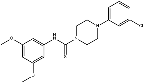 4-(3-chlorophenyl)-N-(3,5-dimethoxyphenyl)piperazine-1-carbothioamide Structure