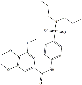 N-{4-[(dipropylamino)sulfonyl]phenyl}-3,4,5-trimethoxybenzamide 구조식 이미지