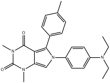 6-[4-(diethylamino)phenyl]-1,3-dimethyl-5-(4-methylphenyl)-1H-pyrrolo[3,4-d]pyrimidine-2,4(3H,6H)-dione Structure