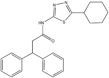 N-(5-cyclohexyl-1,3,4-thiadiazol-2-yl)-3,3-diphenylpropanamide 구조식 이미지