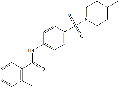 2-iodo-N-{4-[(4-methyl-1-piperidinyl)sulfonyl]phenyl}benzamide 구조식 이미지