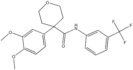 4-(3,4-dimethoxyphenyl)-N-[3-(trifluoromethyl)phenyl]tetrahydro-2H-pyran-4-carboxamide 구조식 이미지