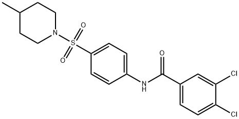 3,4-dichloro-N-{4-[(4-methyl-1-piperidinyl)sulfonyl]phenyl}benzamide 구조식 이미지