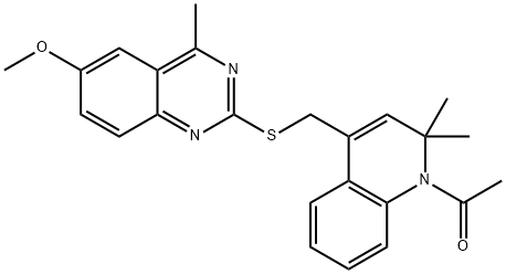 2-{[(1-acetyl-2,2-dimethyl-1,2-dihydro-4-quinolinyl)methyl]sulfanyl}-6-methoxy-4-methylquinazoline 구조식 이미지
