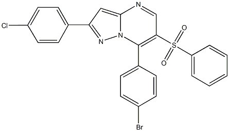 7-(4-bromophenyl)-2-(4-chlorophenyl)pyrazolo[1,5-a]pyrimidin-6-yl phenyl sulfone Structure