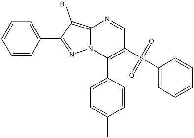 3-bromo-7-(4-methylphenyl)-2-phenyl-6-(phenylsulfonyl)pyrazolo[1,5-a]pyrimidine Structure